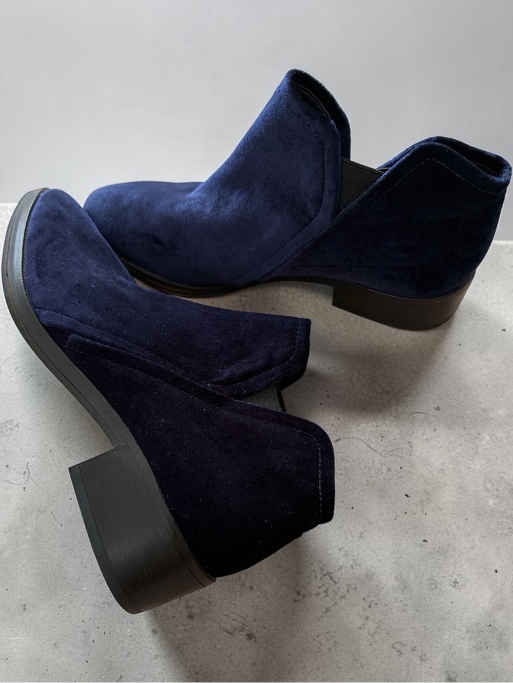 Dolce Vita Navy Suede Chelsea Ankle Boots